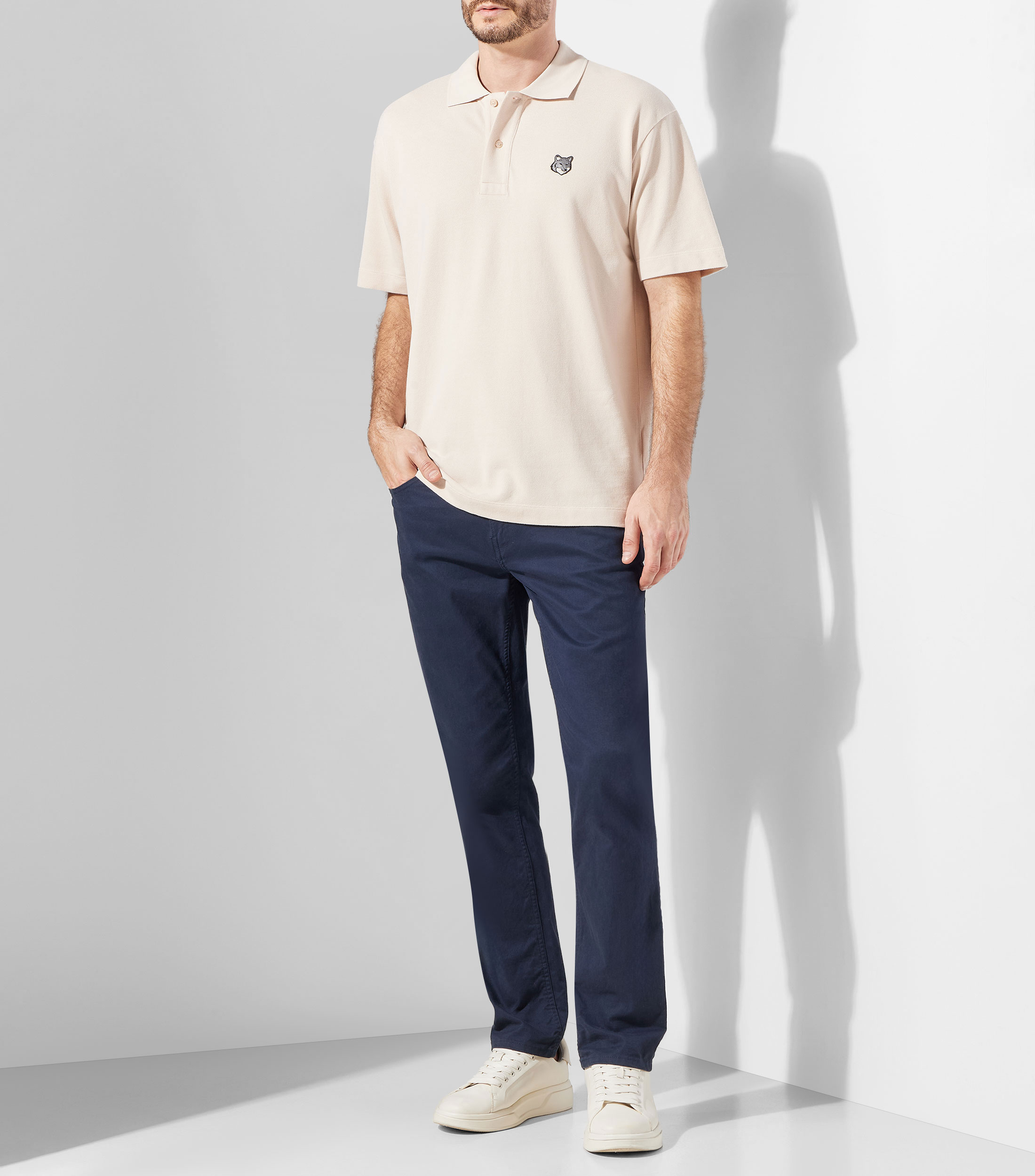 Playera tipo polo manga corta lisa Hombre